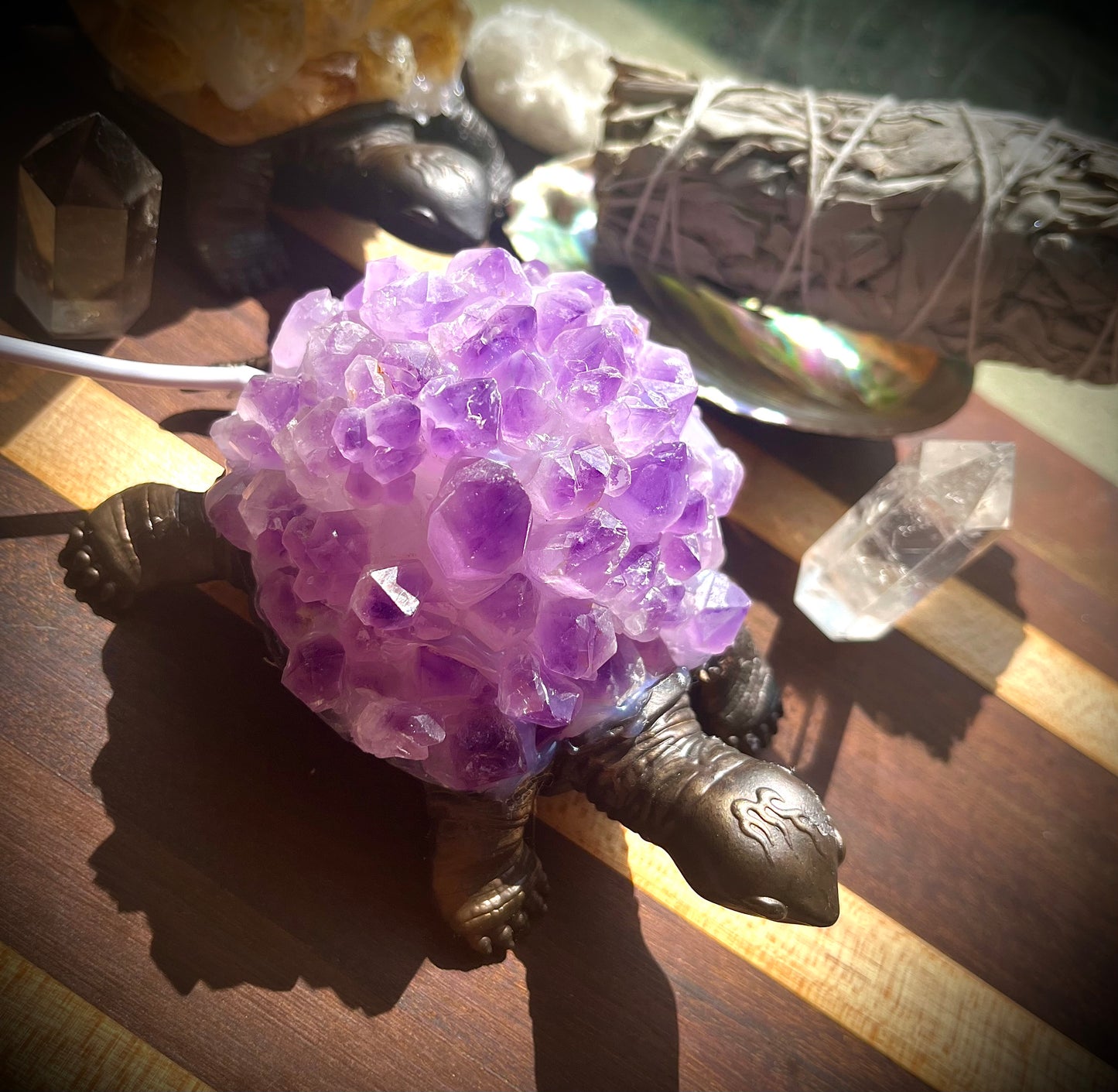 Crystal Shell Turtle Light- Amethyst